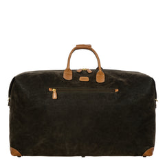 Olive green Bric's large holdall travel bag from the Duffles & Holdalls collection, showcasing spacious design and sturdy handles.