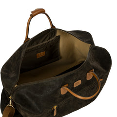 Olive green Bric's large holdall travel bag from the duffles and holdalls collection, featuring sturdy handles and spacious design.