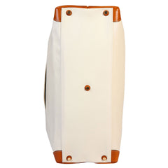 Small Bric's Firenze clipper duffle in cream with sleek design and sturdy handles, perfect for travel or gym use.