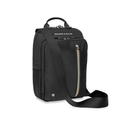 Black crossbody bag from the HTA Collection by Briggs & Riley, featuring a sleek design and durable fabric.