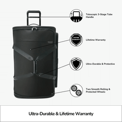 Briggs & Riley Baseline 2 large 2-wheel duffle bag with spacious interior and durable fabric in a sleek design.
