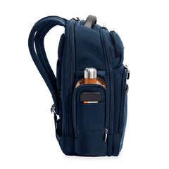 Navy medium cargo backpack by Briggs & Riley, featuring multiple compartments and a durable design for work use.