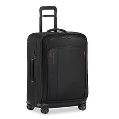 Briggs & Riley ZDX medium spinner check-in luggage in black with smooth wheels and durable exterior.