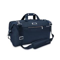 Briggs & Riley Baseline 2 Weekender Duffle in navy with spacious compartments and durable fabric for travel.