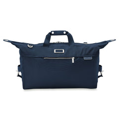 Briggs & Riley Baseline 2 Weekender Duffle in navy, featuring spacious interior and sturdy handles for travel.