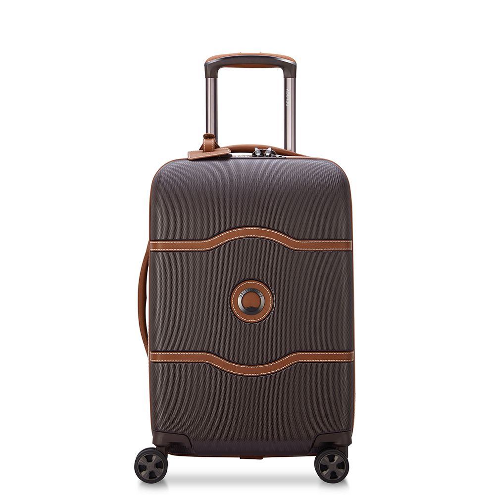 Delsey 4 Double Wheels 55cm Cabin Trolley in Brown - Chatelet Air 2.0