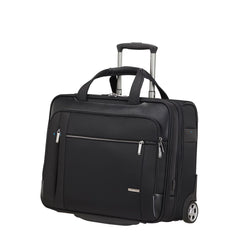 Samsonite Spectrolite 3.0 wheeled briefcase for 17.3" laptops, featuring a sleek black design and durable wheels.