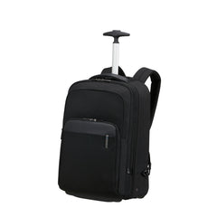 Black 17.3" wheeled backpack by Samsonite Luggage with spacious compartments and durable wheels for easy transport.