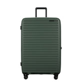 81cm Restackd Spinner Suitcase in sage green, featuring smooth wheels and a durable exterior for easy travel.
