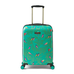 Sara Miller London Small Trolley Spinner Suitcase - Green Birds | Case Luggage