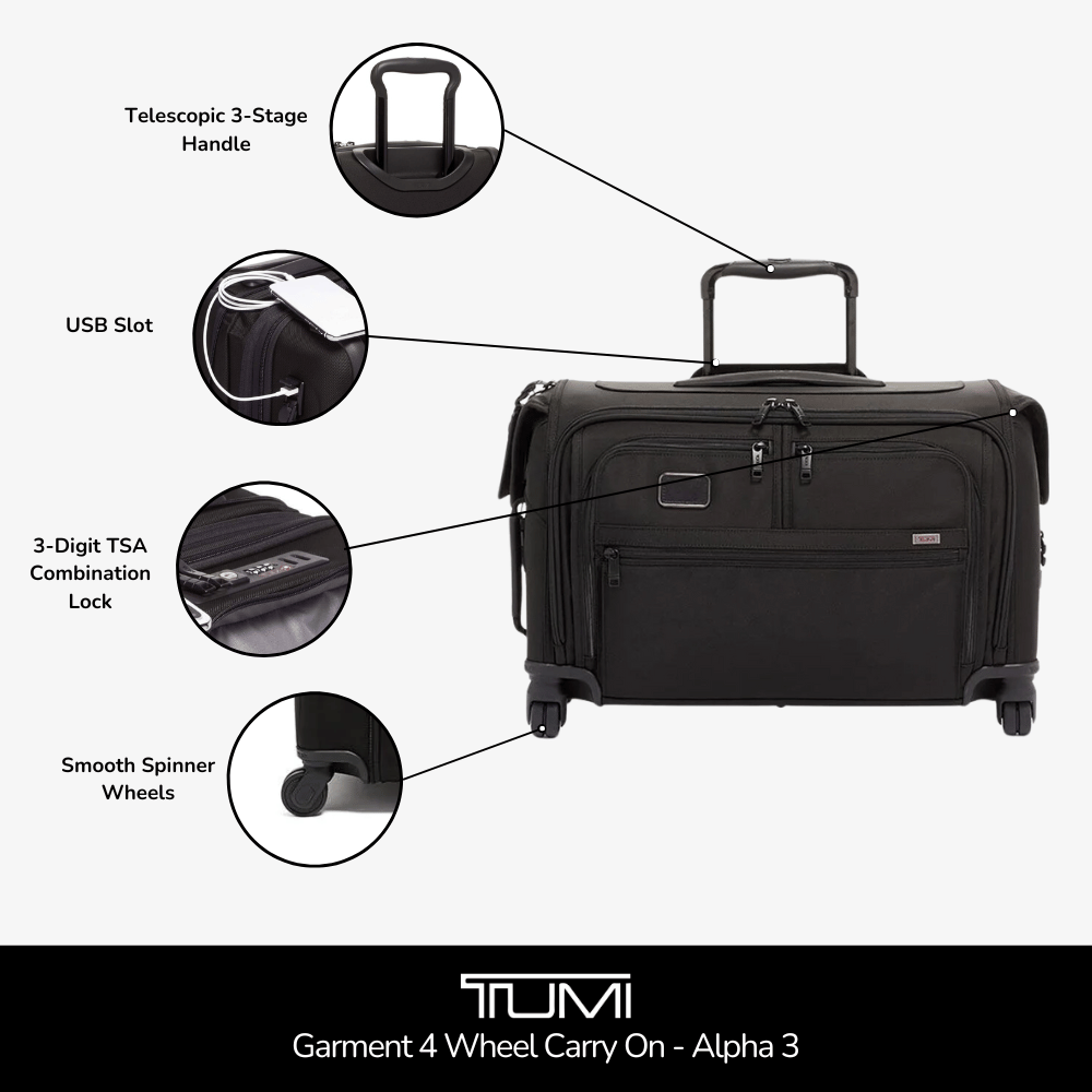 Tumi Garment 4 Wheel Carry On Garment Bag 37cm - Alpha 3 | Case