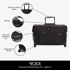Tumi Garment 4 Wheel Carry On Garment Bag 37cm - Alpha 3 | Case