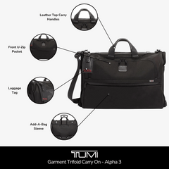 Tumi Garment Trifold Carry On Bag - Alpha 3 | Case Luggage
