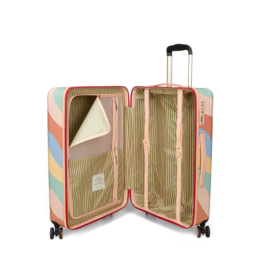 Yvonne Ellen Medium Trolley Spinner Suitcase - Wobble Stripe | Case Luggage