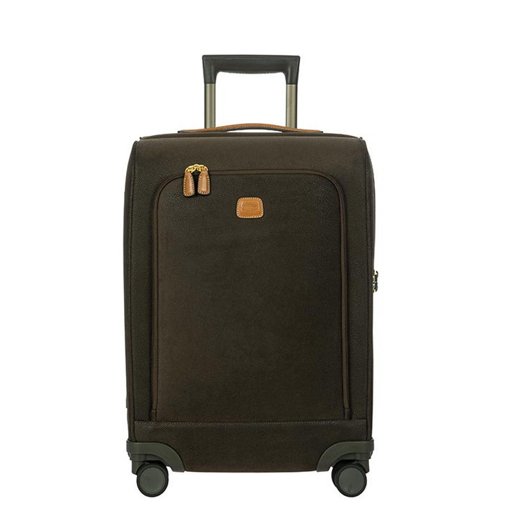 Olive 55cm Cabin Spinner Suitcase by Bric's, featuring smooth wheels and a stylish design for travel convenience.