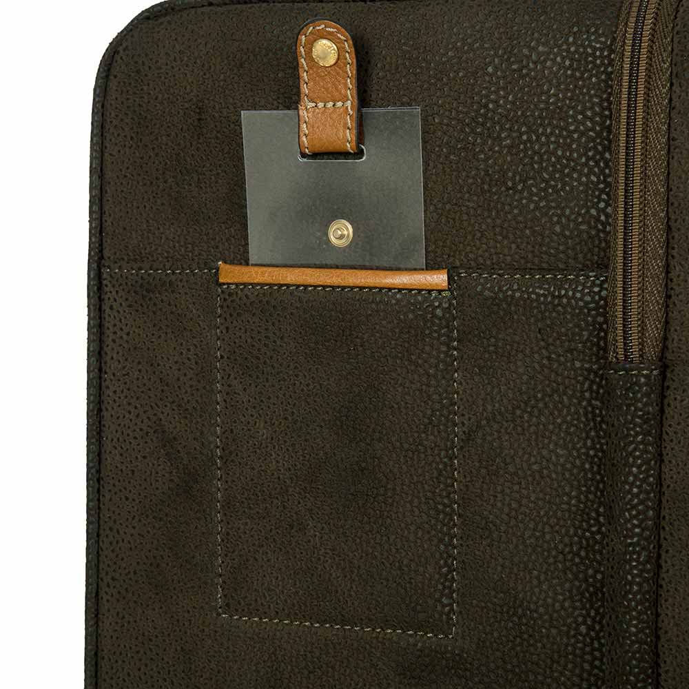 Olive green 55cm Cabin Spinner Suitcase by Bric's, featuring smooth wheels and a sleek design for easy travel.