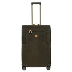 Olive green Bric's 68cm spinner check-in suitcase with four wheels and telescopic handle, designed for travel and durability.