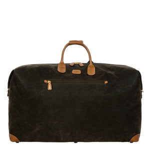 Olive green Bric's large holdall travel bag from the Duffles & Holdalls collection, showcasing spacious design and sturdy handles.