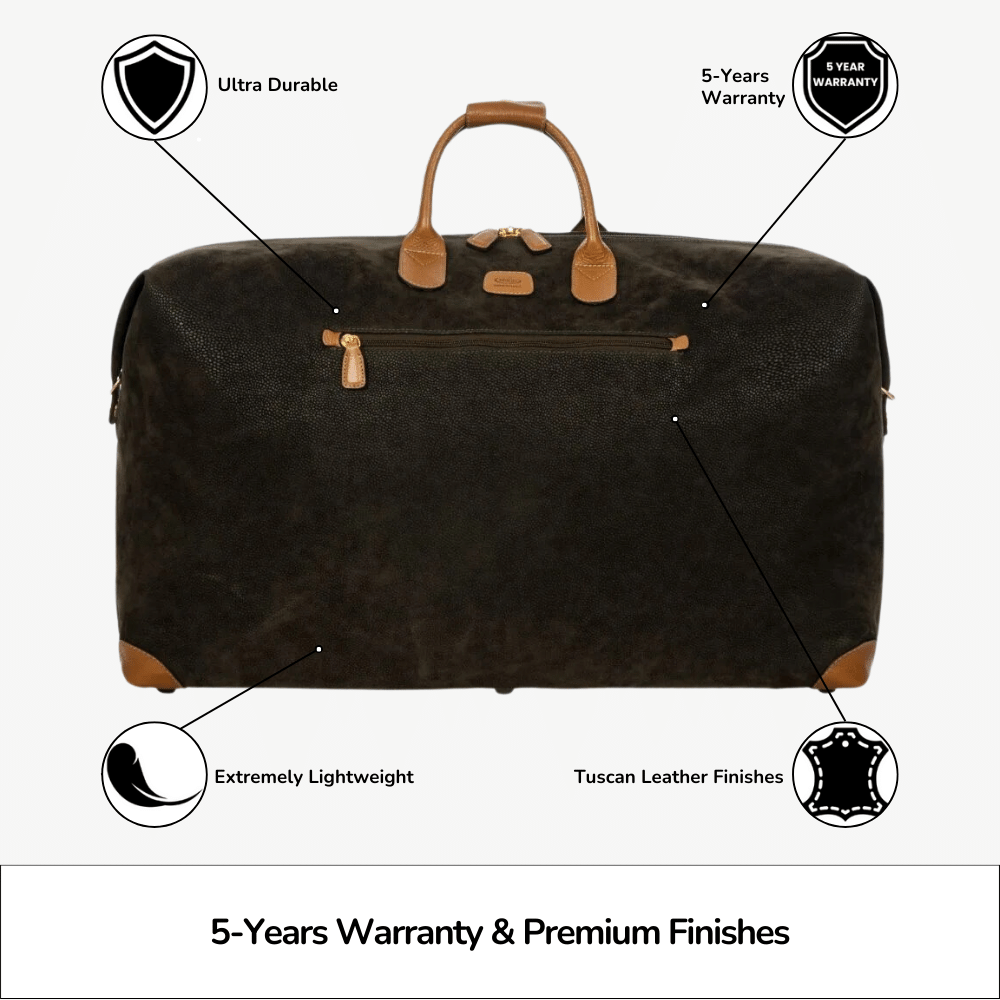 Large Bric's Life holdall travel bag with sturdy handles and spacious main compartment, ideal for weekend trips and travel.