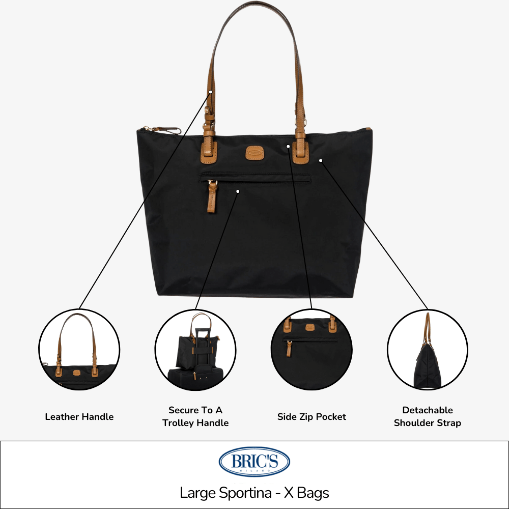 Large Bric's Sportina bag in a stylish design, perfect for travel, shown in a spacious duffle and holdall format.