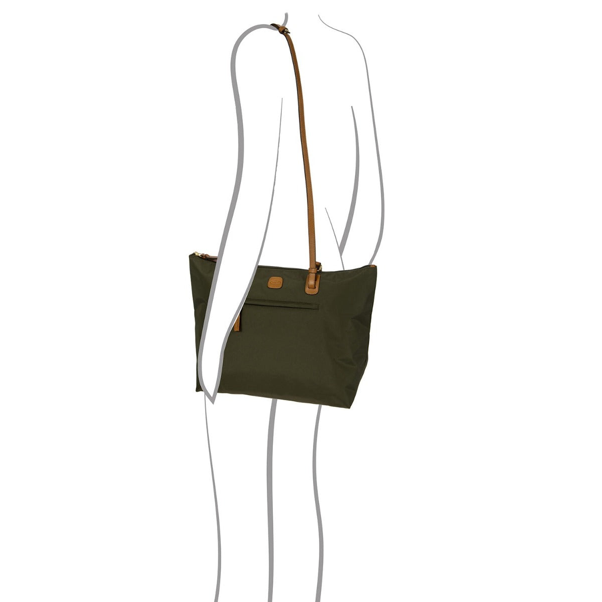 Large olive green Sportina bag by Bric's, featuring a stylish design, perfect for travel and everyday use.