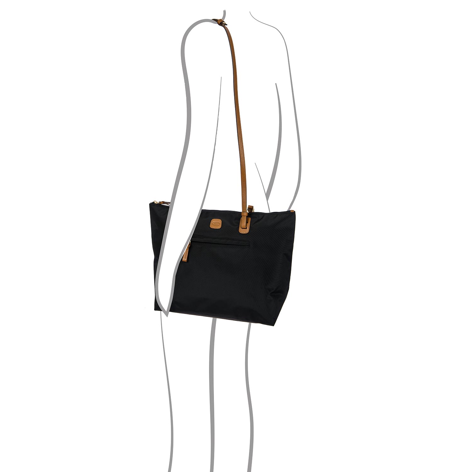 Large black Sportina Bag by Bric's, a stylish duffle perfect for travel or gym use, showcasing sleek design and sturdy handles.