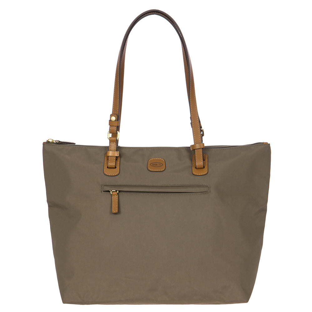 Large Bric's Sportina Bag in elephant color, featuring a spacious design and stylish duffle shape.
