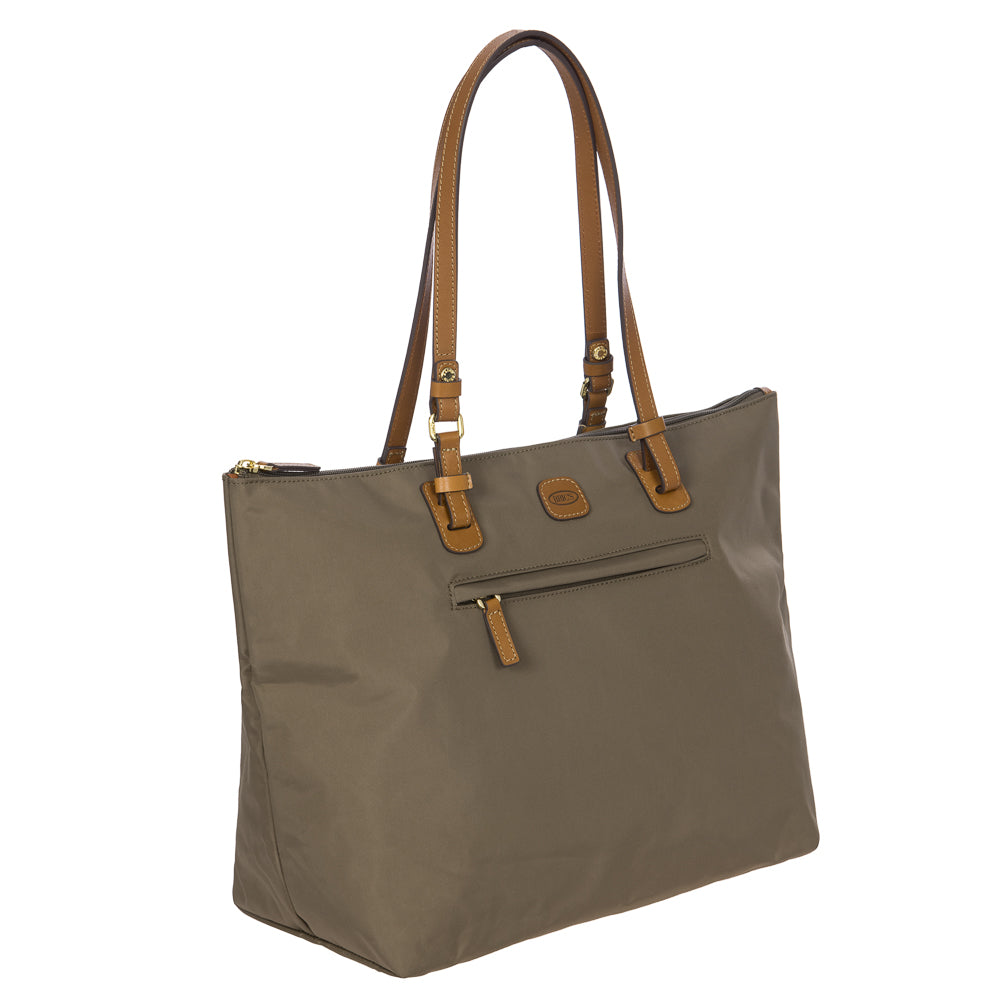 Large Bric's Sportina Bag in elephant color, showcasing a stylish duffle with spacious compartment and durable design.