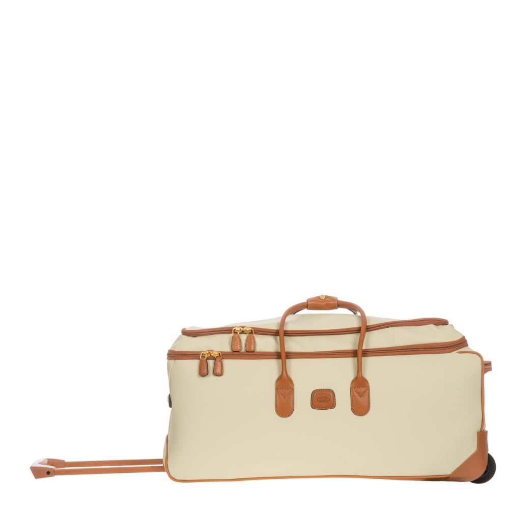Cream large trolley duffle bag by Bric's from the Duffles & Holdalls collection, showing its spacious design and sturdy wheels.