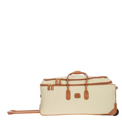 Cream large trolley duffle bag by Bric's from the Duffles & Holdalls collection, showing its spacious design and sturdy wheels.