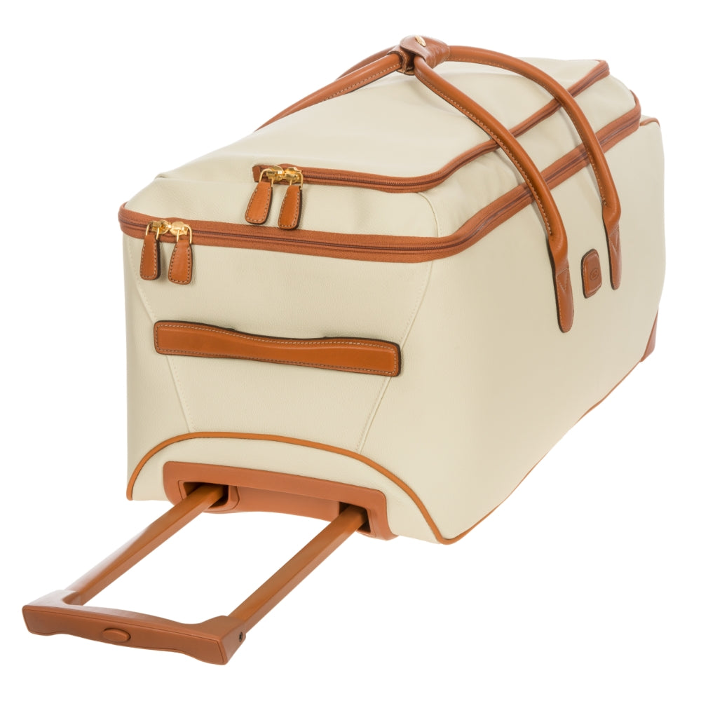 Cream Bric's Large Trolley Duffle Bag from the Duffles & Holdalls collection, with wheels and adjustable handle.