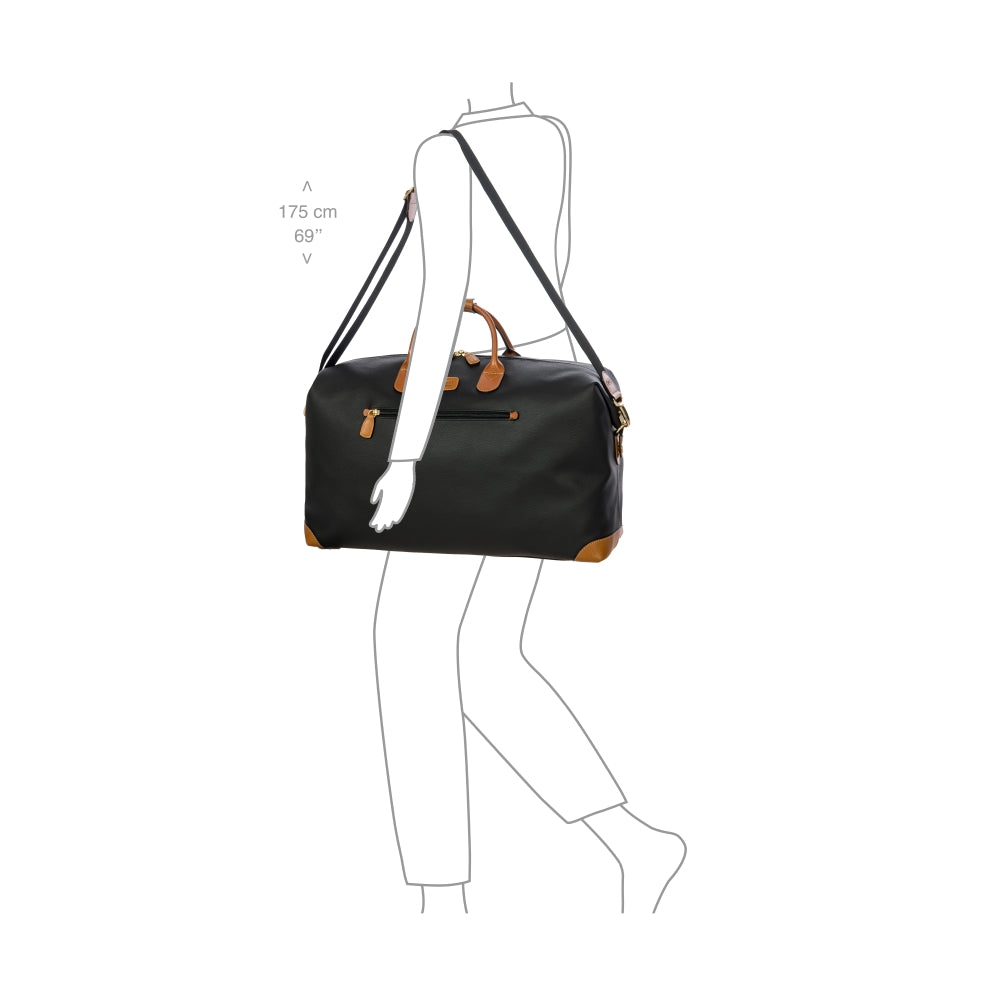 Black Bric's Medium Clipper Duffle bag with sturdy handles and zipper closure, designed for travel and everyday use.
