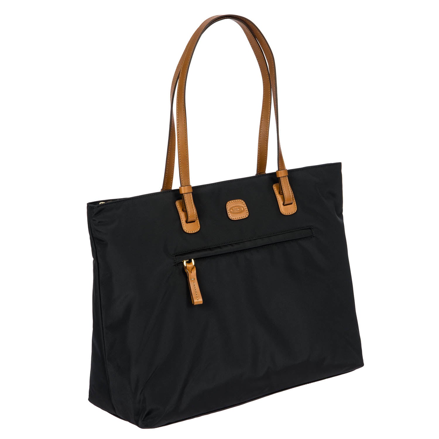 Bric's Slim Long Handle Shopper Bag in black, featuring a sleek design and spacious tote for everyday use.