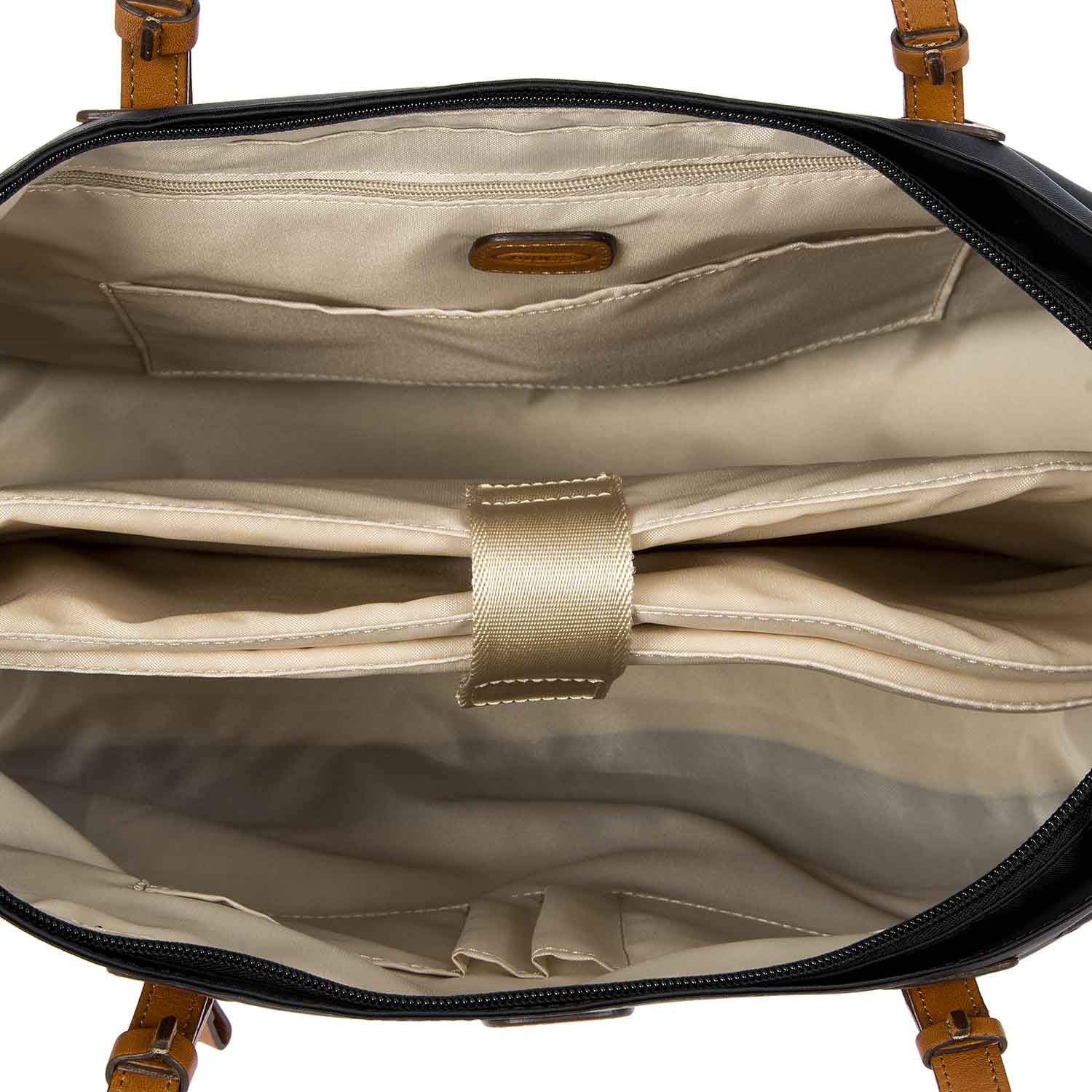 Bric's Slim Long Handle Shopper Bag in black, featuring a spacious tote design with sturdy handles.