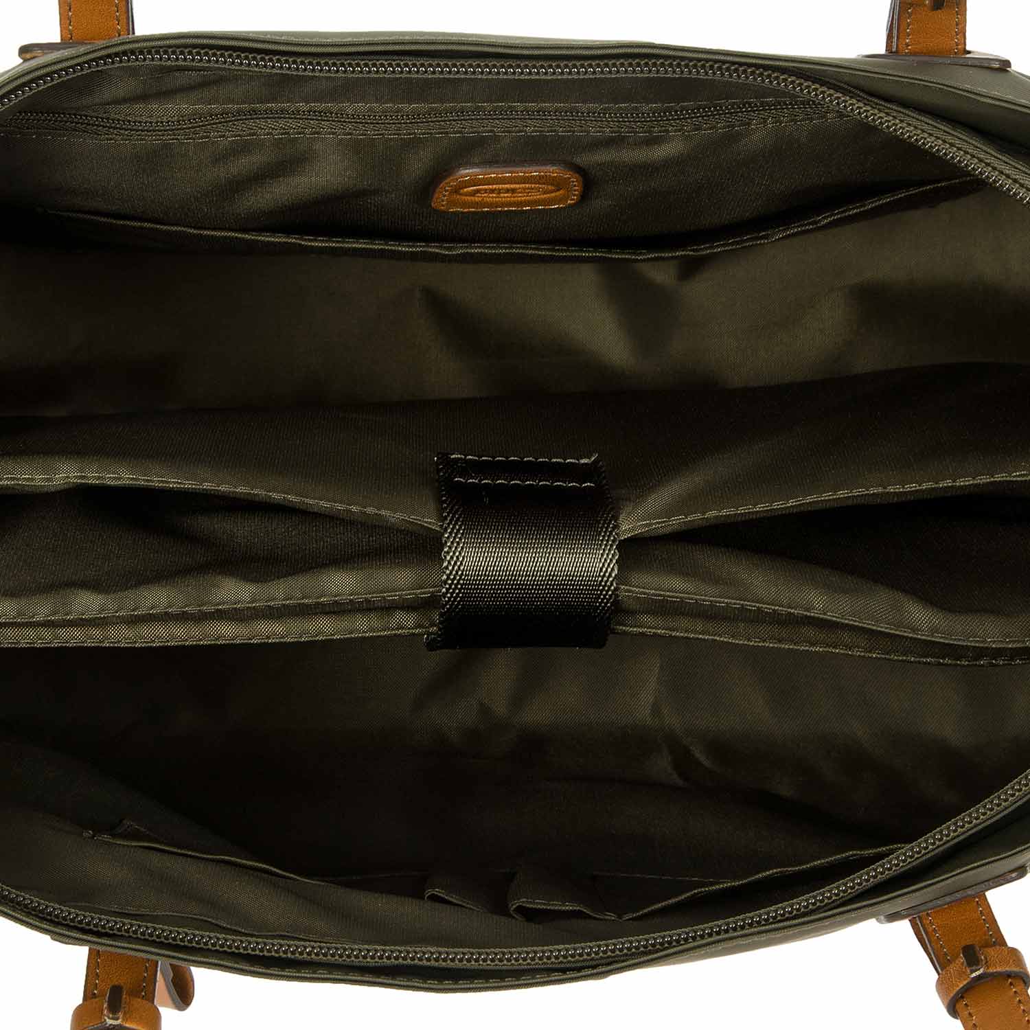 Bric's olive green Slim Long Handle Shopper Tote bag with spacious interior and stylish design.