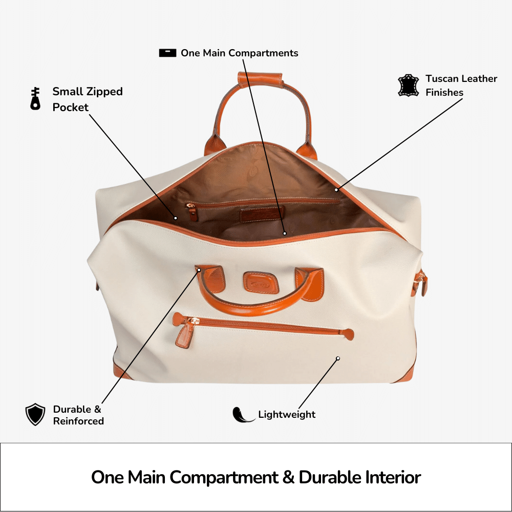 Bric's small clipper duffle bag in Firenze color, featuring a sleek design and sturdy handles, perfect for travel.