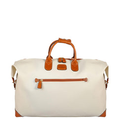 Cream Bric's Small Clipper Duffle from Firenze collection with leather handles and spacious interior.