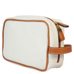 Bric's Firenze wash kit in cream, featuring a sleek design and spacious compartments for toiletries and grooming essentials.
