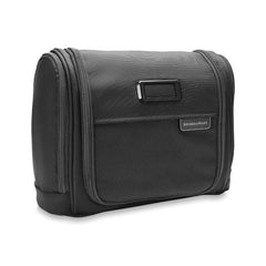 Briggs & Riley Deluxe Hangable Kit - Baseline 2 black washbag with multiple compartments for organized travel.