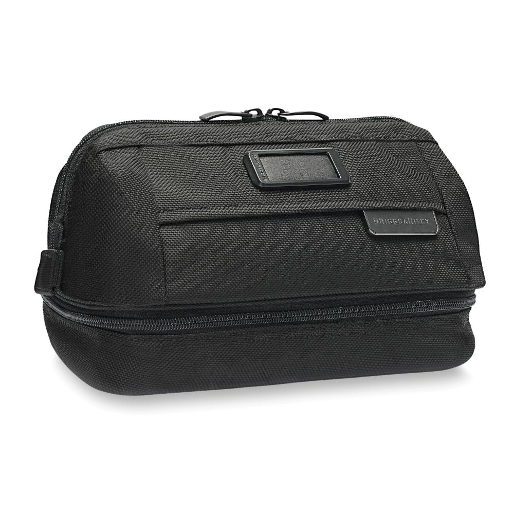 Briggs & Riley Luggage Duo Essential Kit in black, featuring stylish washbags for organized travel toiletries.