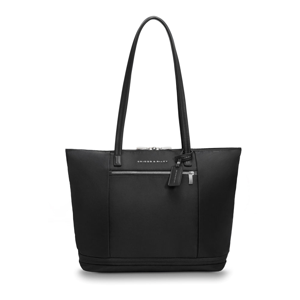 Briggs & Riley Rhapsody expandable travel tote bag in black with spacious design and durable fabric for versatile use.