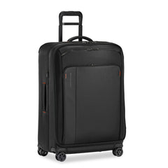Briggs & Riley ZDX large spinner check-in luggage in black with durable wheels and spacious interior for travel.