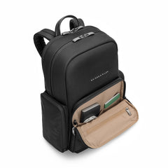 Briggs & Riley Rhapsody medium backpack in black, featuring spacious compartments and durable fabric for everyday use.