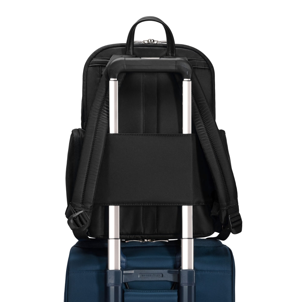 Briggs & Riley Rhapsody medium backpack in black, featuring sleek design and spacious compartments for travel and daily use.