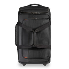 Briggs & Riley ZDX medium upright duffle in black, featuring durable fabric and spacious design for travel convenience.