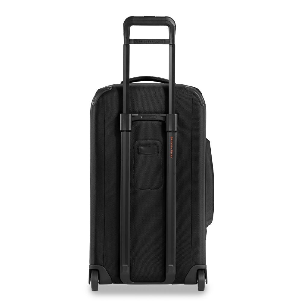 Briggs & Riley ZDX medium upright duffle in black, featuring a spacious design and durable fabric for travel convenience.