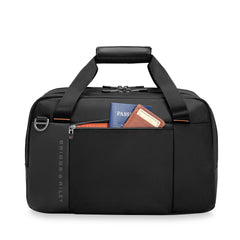 Briggs & Riley ZDX underseat holdall in black, featuring durable fabric and spacious interior for travel convenience.