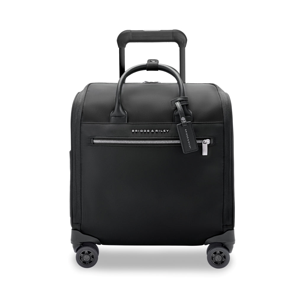 Briggs & Riley Rhapsody wheeled cabin suitcase in black with durable exterior and smooth-rolling wheels.