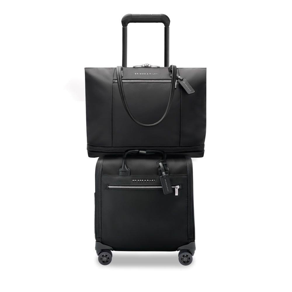Briggs & Riley Rhapsody wheeled cabin suitcase in black, showcasing its sleek design and spacious interior.