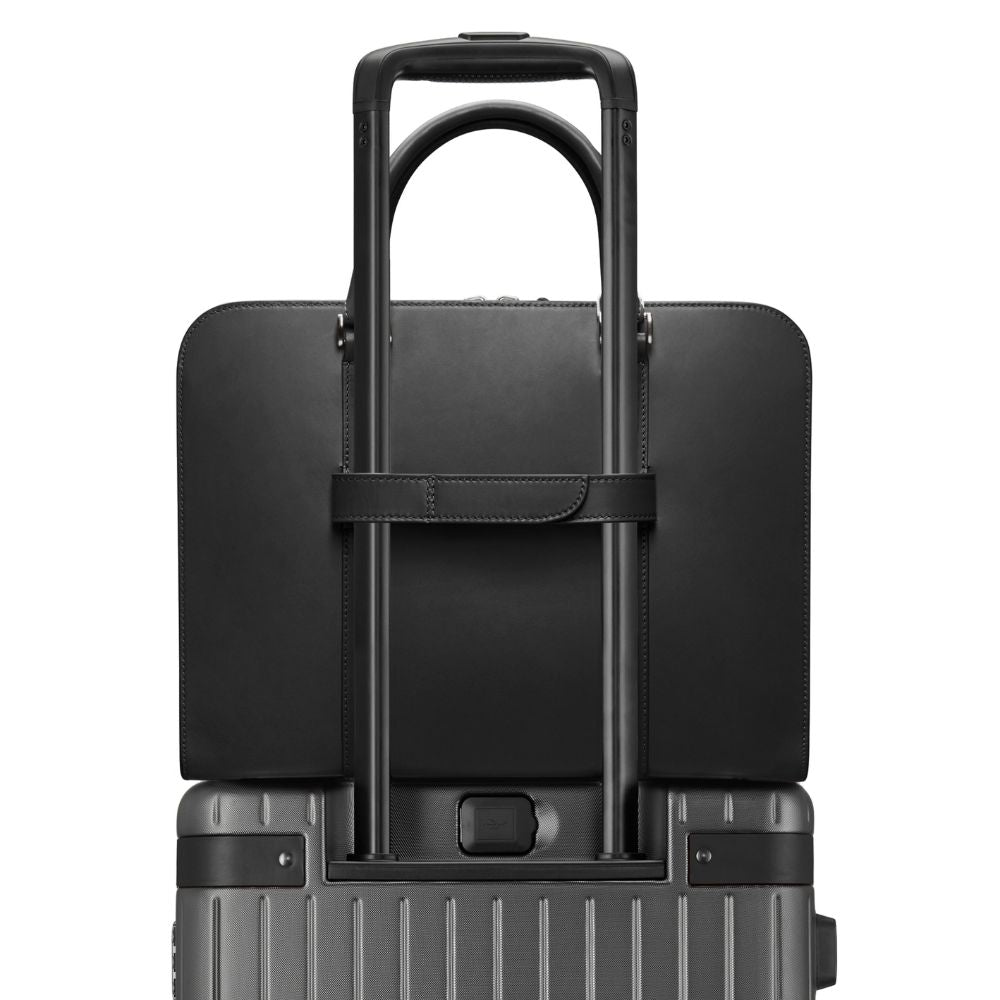 Carl Friedrik Leather Suitcase Attachment Strap in Black
